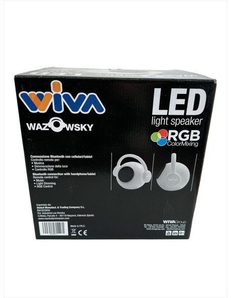 Mantra altavoz luminoso rgb con telec.porta.10w ip44 bluetooth